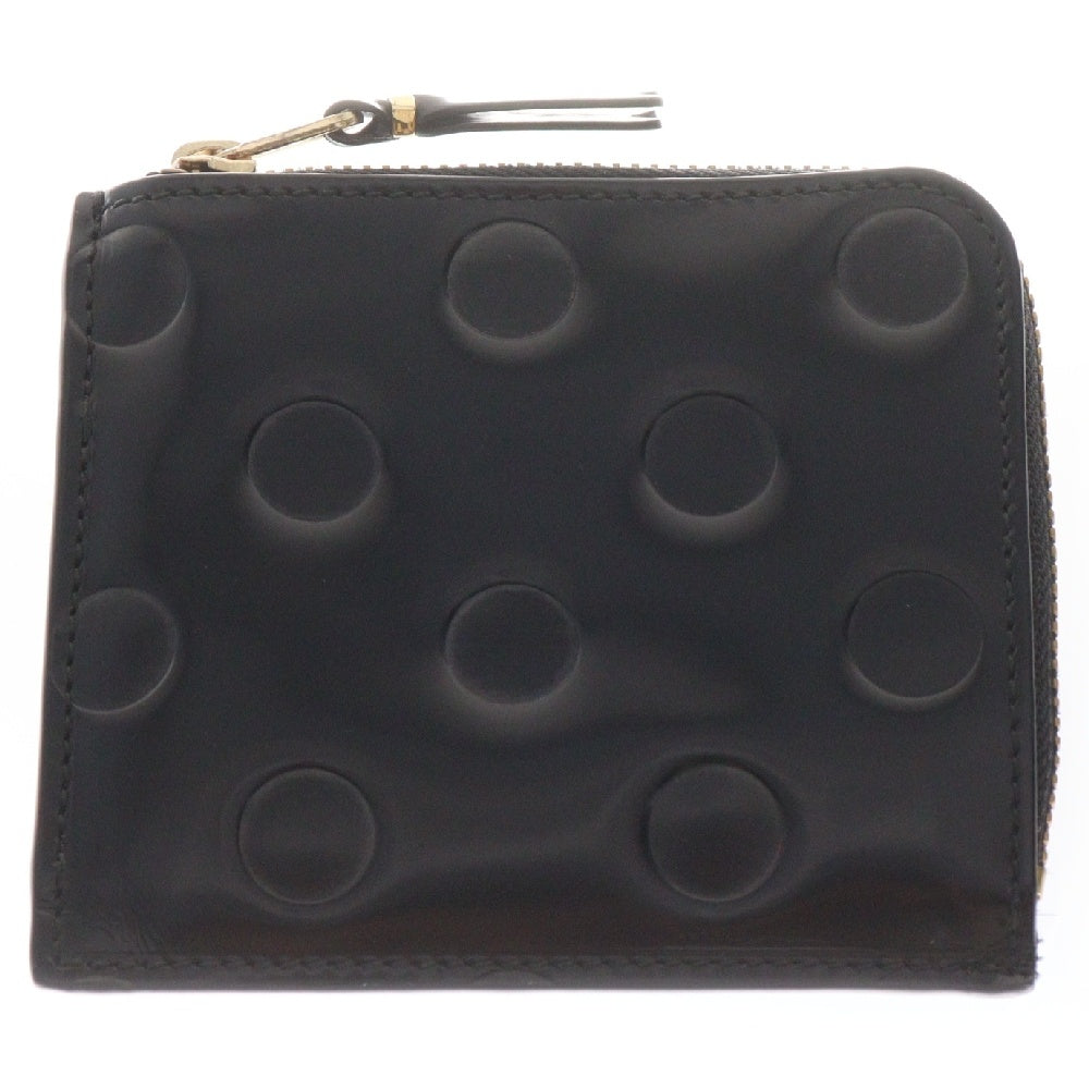 COMME des GARCONS(コムデギャルソン) POLKA DOTS EMBOSSED SA3100NE ポルカドット エンボス レザー コインケース 財布 ブラック