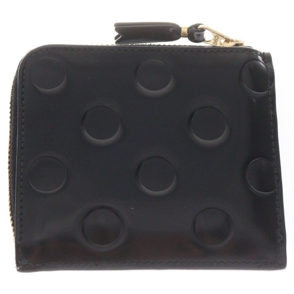 COMME des GARCONS(コムデギャルソン) POLKA DOTS EMBOSSED SA3100NE ポルカドット エンボス レザー コインケース 財布 ブラック