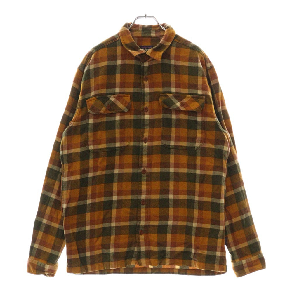 PATAGONIA(パタゴニア) L/S Fjord Flannel Shirt フィヨルドフランネル長袖シャツ イエロー/グリーン/オレンジ 53947