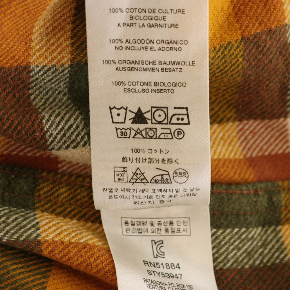 PATAGONIA(パタゴニア) L/S Fjord Flannel Shirt フィヨルドフランネル長袖シャツ イエロー/グリーン/オレンジ 53947