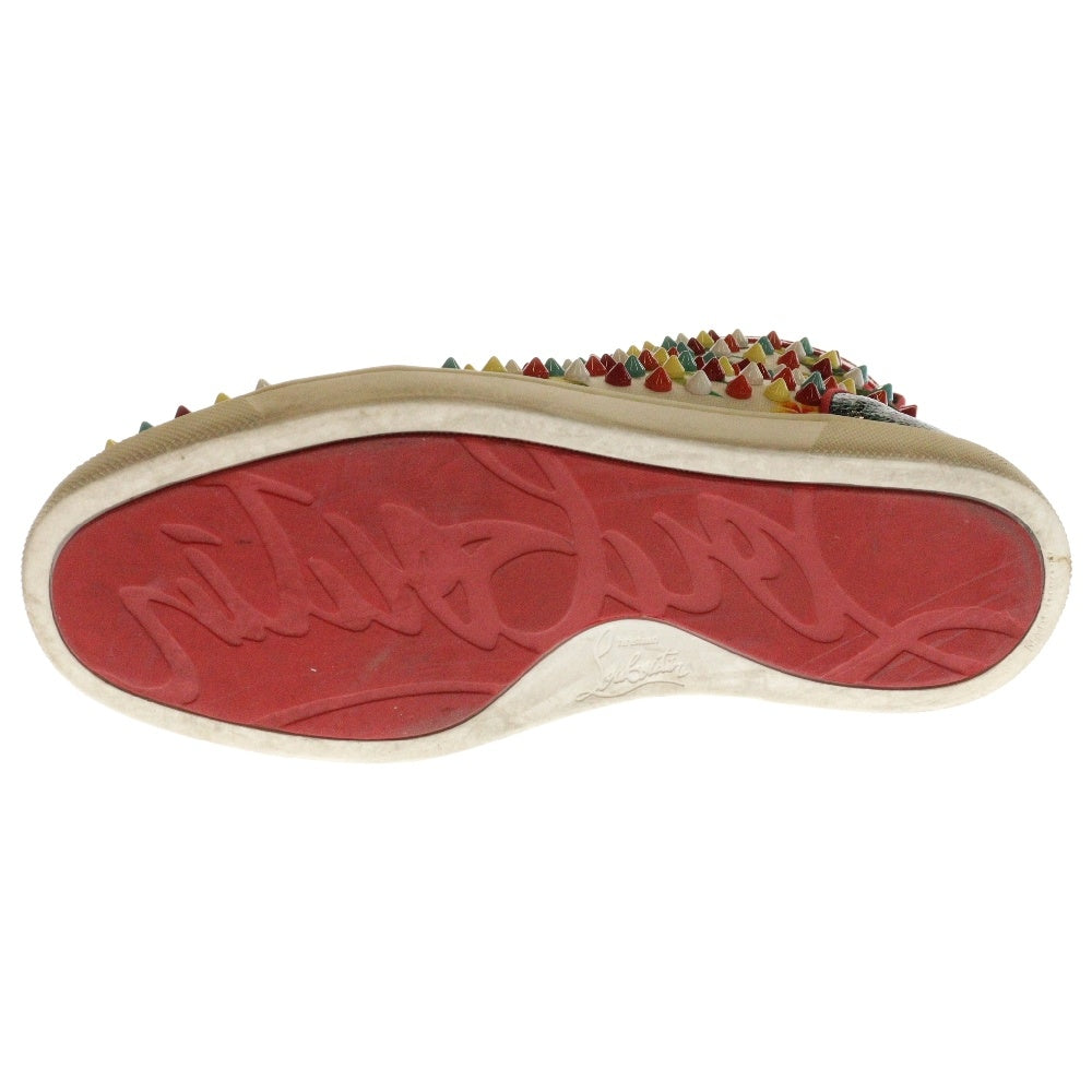 CHRISTIAN LOUBOUTIN(クリスチャンルブタン) LOUISORLATO FLAT TOILE HAWAIIボタニカル柄 スタッズ ハイカットスニーカー レディース マルチ KM-2626