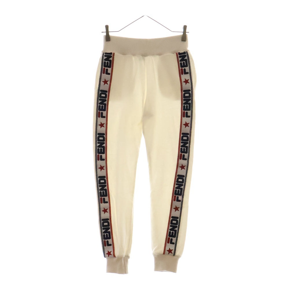 FENDI(フェンディ) ×FILA Side Lone Pants ×フィラ サイドラインスウェットパンツ ホワイト FA8156 A6J0