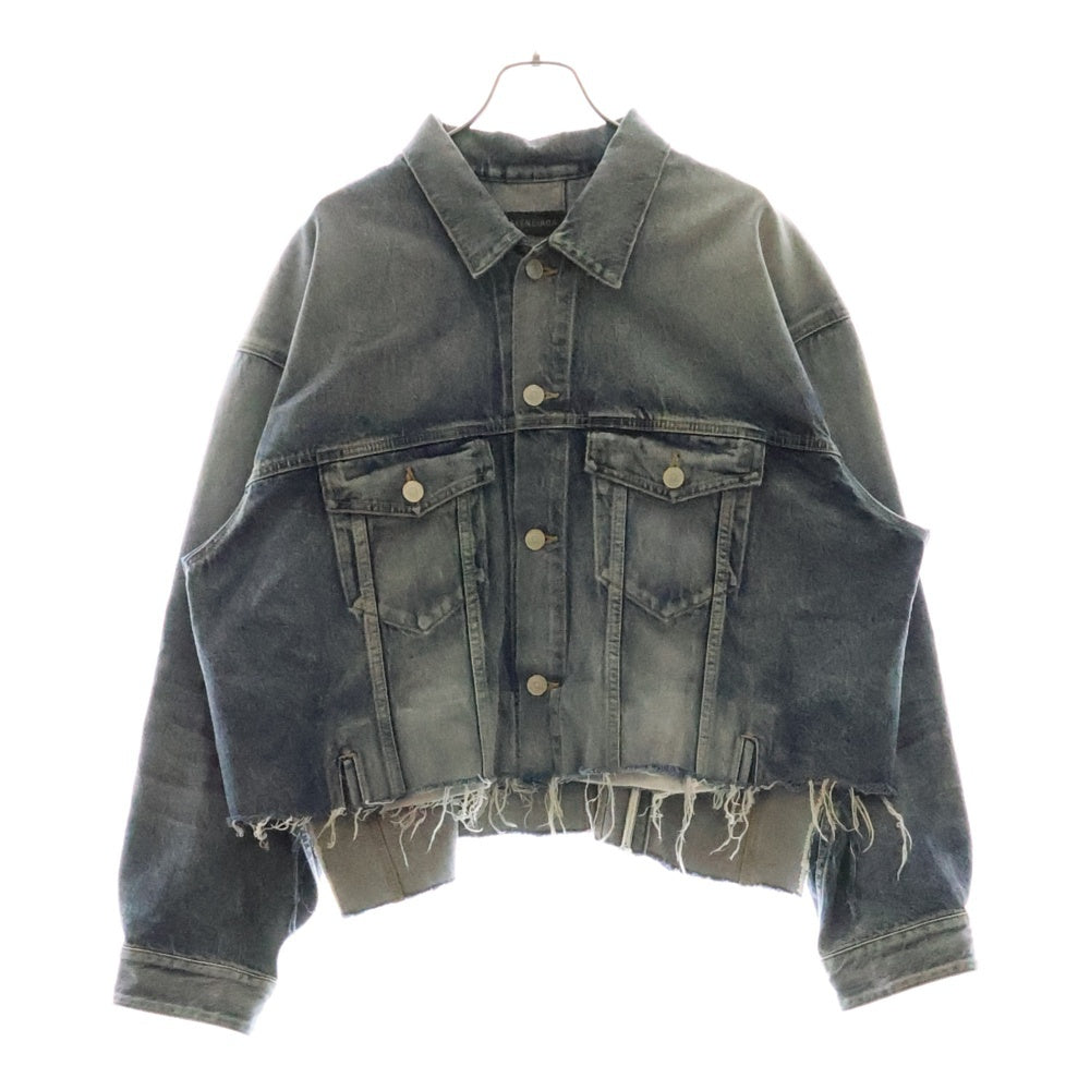 BALENCIAGA(バレンシアガ) 23SS オーバーサイズカットオフクロップドデニムジャケット ブルー 704527 TNW01