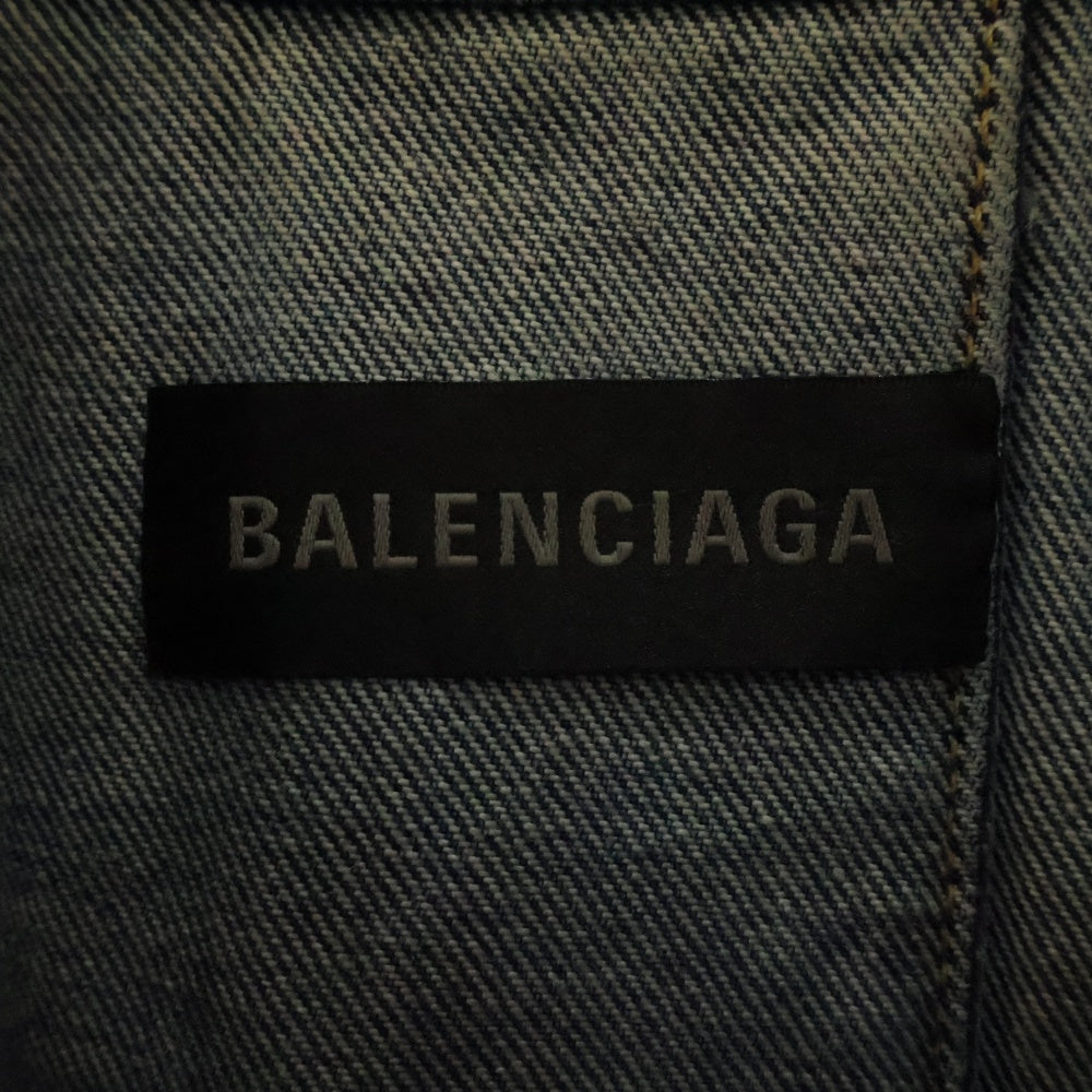 BALENCIAGA(バレンシアガ) 23SS オーバーサイズカットオフクロップドデニムジャケット ブルー 704527 TNW01