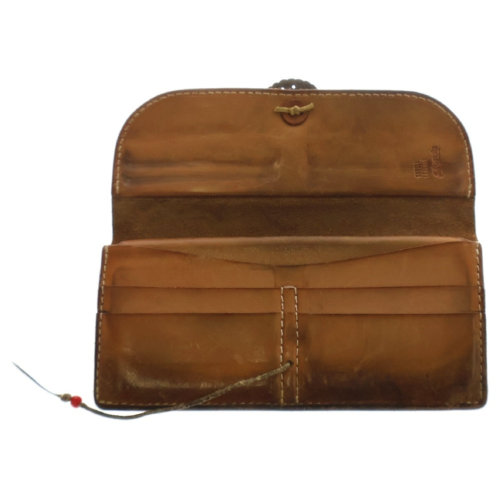 goro's(ゴローズ) SVフラワーコンチョ付き二つ折り長財布 ロングウォレット レザー ブラウン