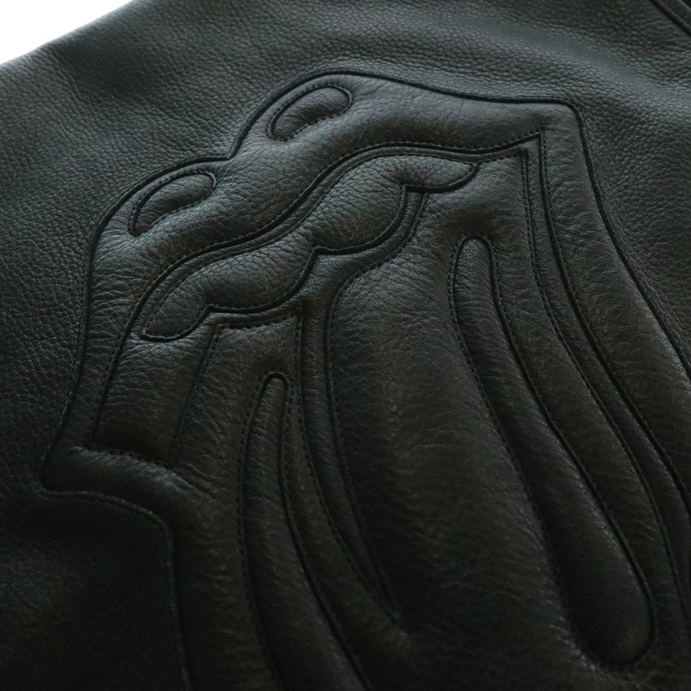 CHROME HEARTS(クロムハーツ) BAG-MAIL メールバッグ リップアンドタンパッチレザーショルダーバッグ ブラック