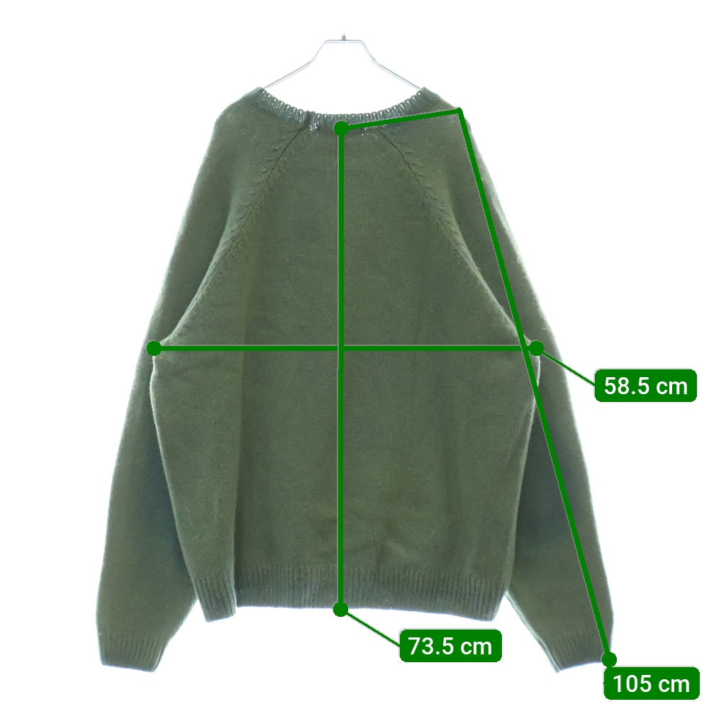SUPREME(シュプリーム) 24AW Flocked Logo Sweater フロックド ロゴ クルーネックニットセーター グリーン