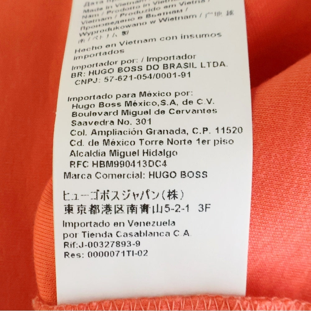 HUGO BOSS(ヒューゴボス) ネックロゴ ワンポイントロゴ刺繍 スウェットトレーナー オレンジ
