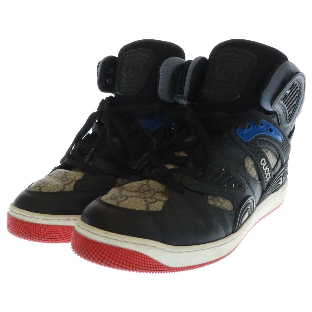 GUCCI(グッチ) GGスプリーム キャンバス ハイカットスニーカー ブラック/ベージュ 673077