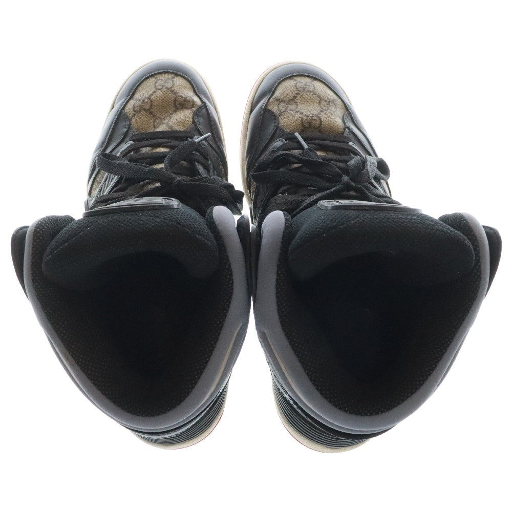 GUCCI(グッチ) GGスプリーム キャンバス ハイカットスニーカー ブラック/ベージュ 673077