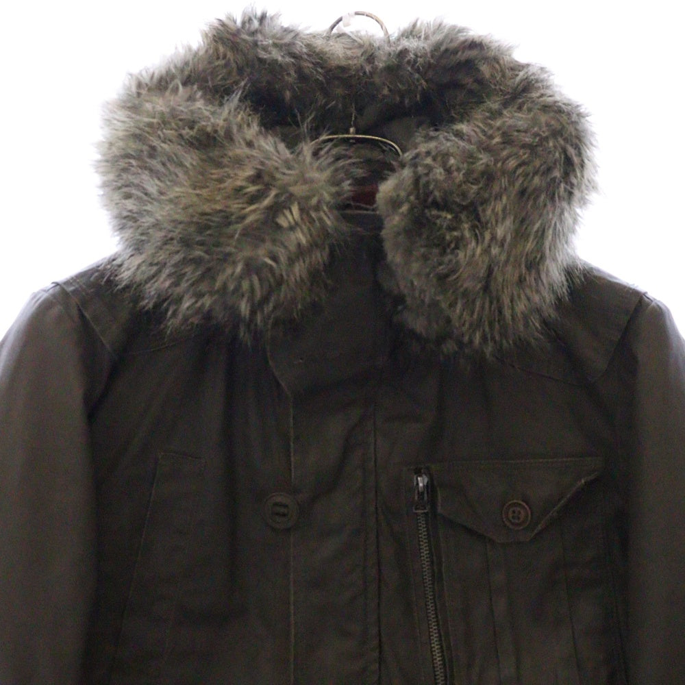 DIESEL(ディーゼル) ファーフード付きモッズコート カーキ