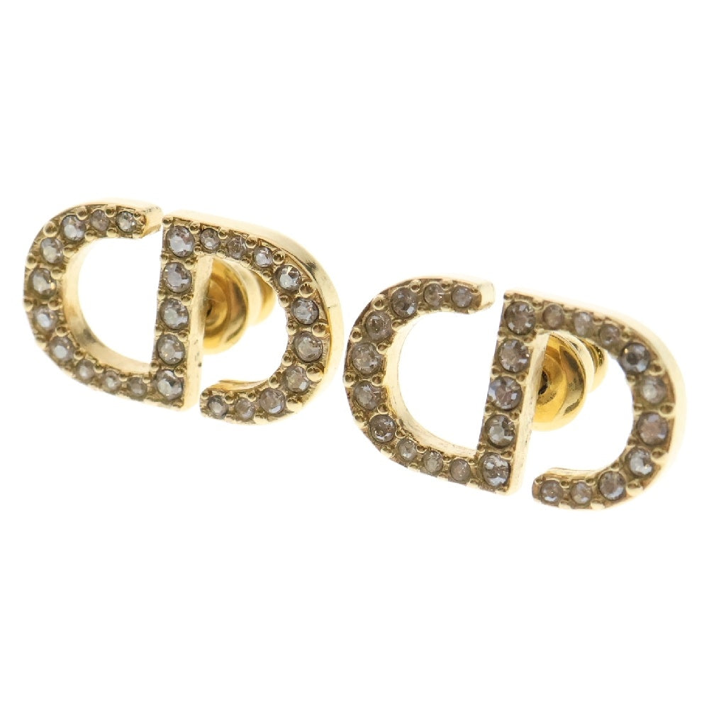 Christian Dior(クリスチャンディオール) Petit CD ロゴ ピアス GP ラインストーン ゴールド アクセサリー