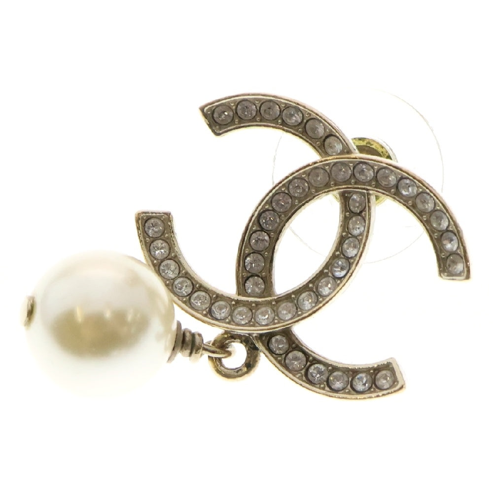 CHANEL(シャネル) Rhinestone Pearl earrings ココマーク ラインストーン パールピアス レディース ゴールド ※片耳のみ