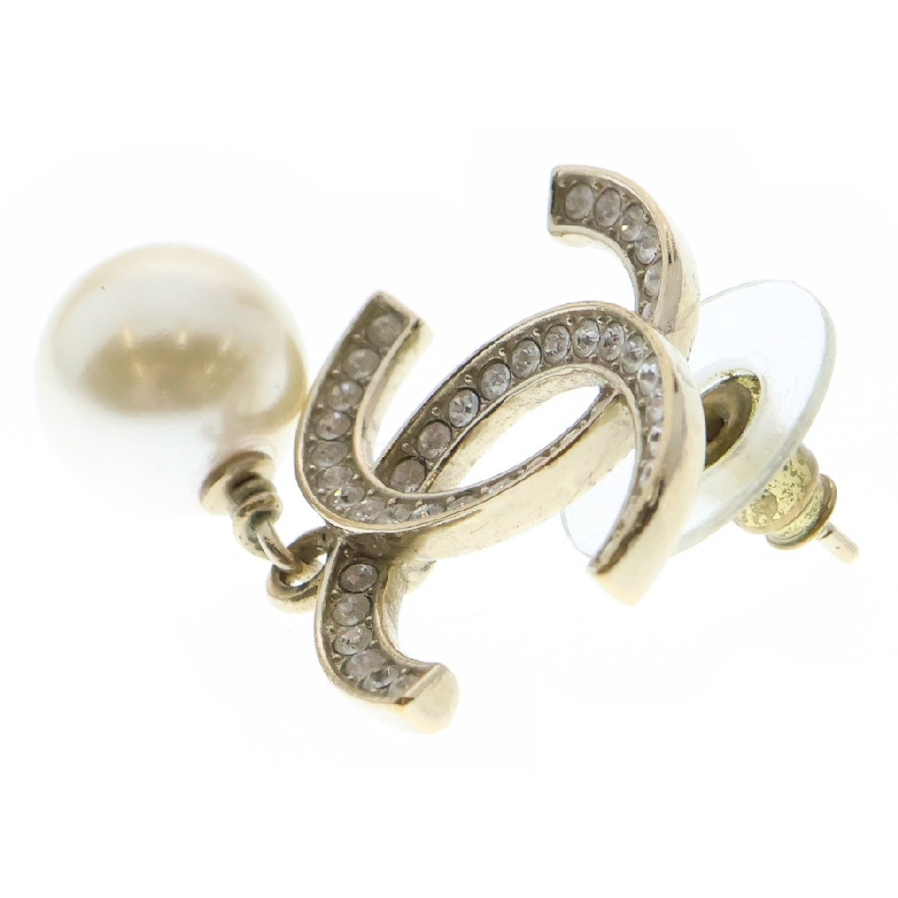 CHANEL(シャネル) Rhinestone Pearl earrings ココマーク ラインストーン パールピアス レディース ゴールド ※片耳のみ