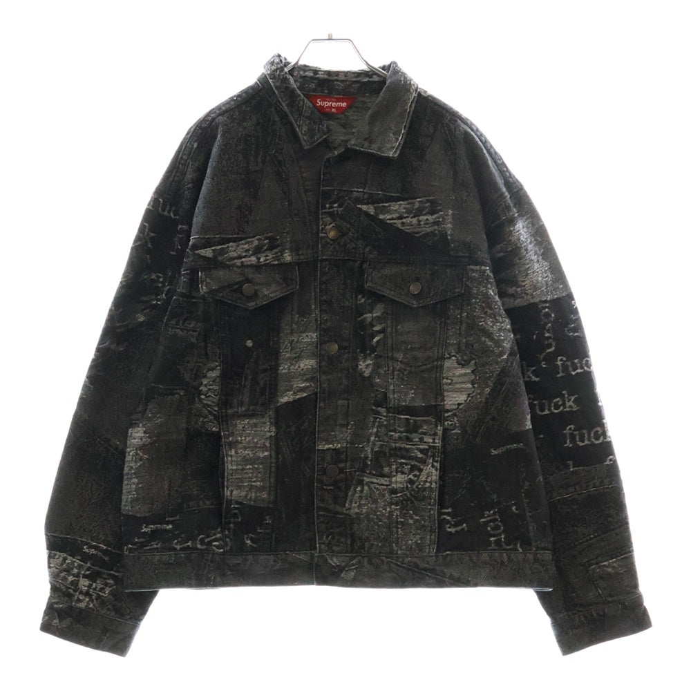 SUPREME(シュプリーム) 23SS Archive Denim Jacquard Trucker Jacket アーカイブデニムジャガードトラッカージャケット ブラック