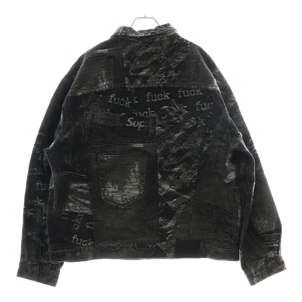 SUPREME(シュプリーム) 23SS Archive Denim Jacquard Trucker Jacket アーカイブデニムジャガードトラッカージャケット ブラック