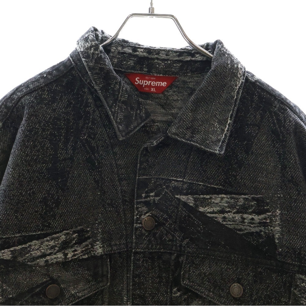 SUPREME(シュプリーム) 23SS Archive Denim Jacquard Trucker Jacket アーカイブデニムジャガードトラッカージャケット ブラック