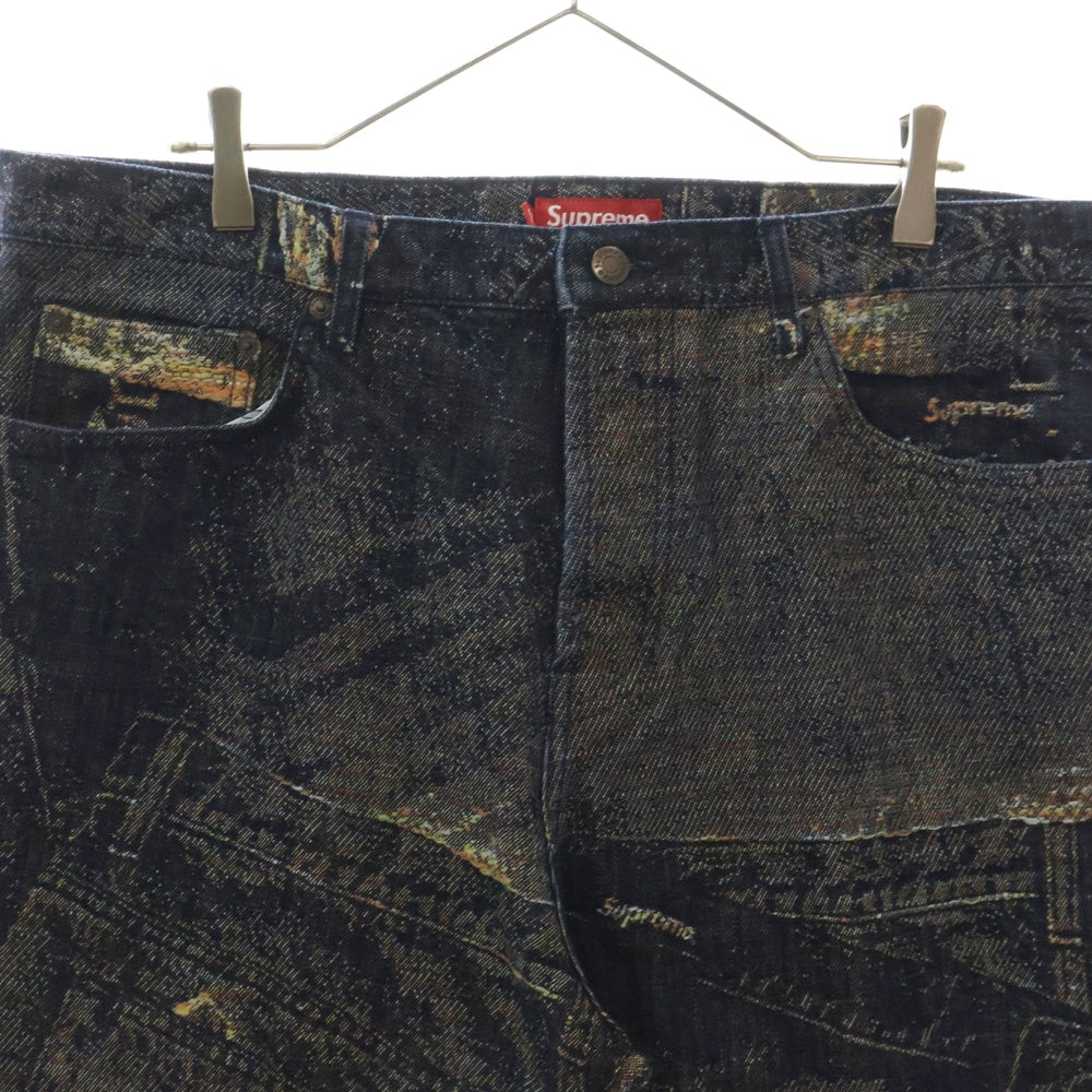 SUPREME(シュプリーム) 23SS Archive Denim Jacquard Regular Jean アーカイブデニムジャガードレギュラージーンズ デニムパンツ ネイビー