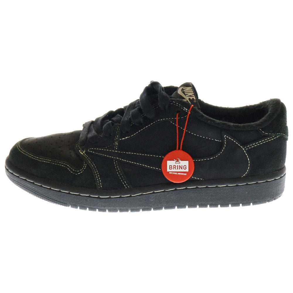 NIKE(ナイキ) ×TRAVIS SCOTT AIR JORDAN 1 LOW OG SP BLACK PHANTOM トラヴィススコット エアジョーダン1 ブラックファントム ローカットスニーカー US9/27cm DM7866-001