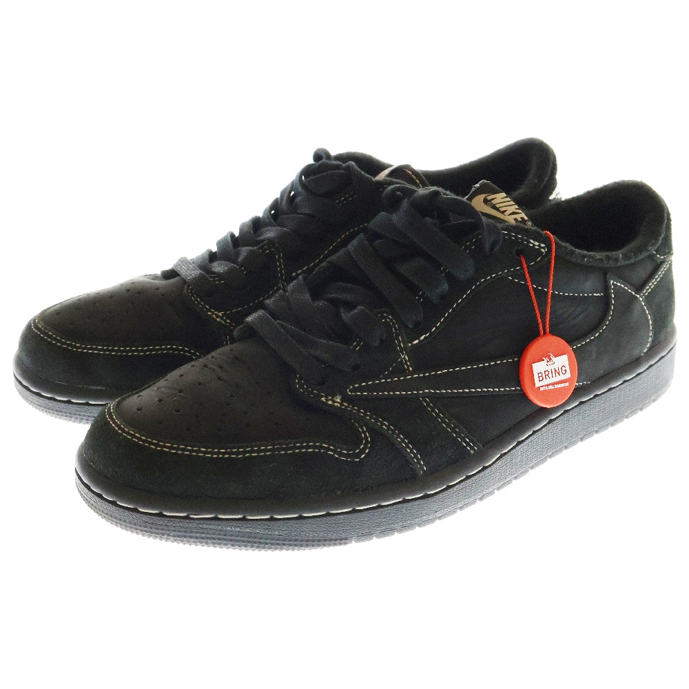 NIKE(ナイキ) ×TRAVIS SCOTT AIR JORDAN 1 LOW OG SP BLACK PHANTOM トラヴィススコット エアジョーダン1 ブラックファントム ローカットスニーカー US9/27cm DM7866-001