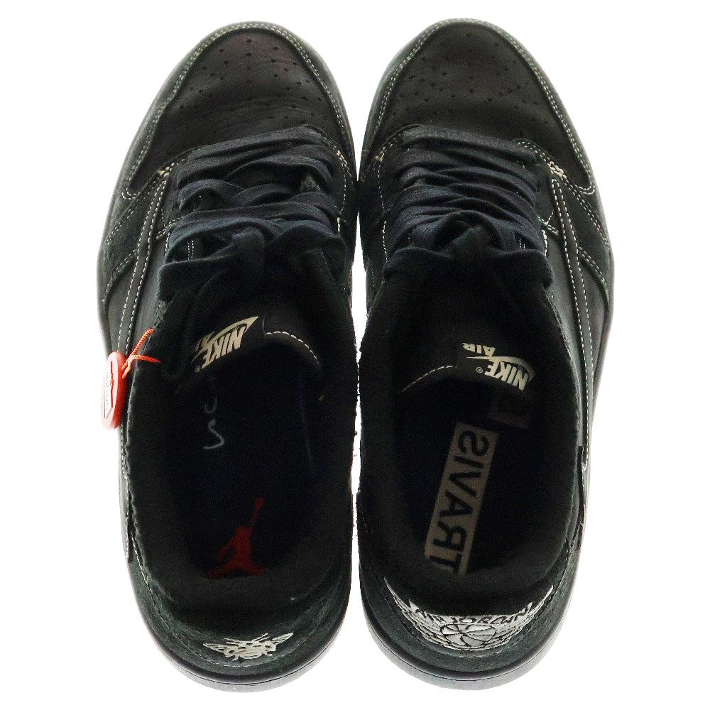 NIKE(ナイキ) ×TRAVIS SCOTT AIR JORDAN 1 LOW OG SP BLACK PHANTOM トラヴィススコット エアジョーダン1 ブラックファントム ローカットスニーカー US9/27cm DM7866-001
