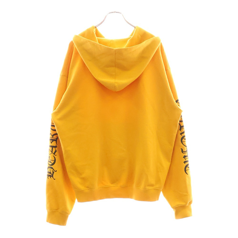 CHROME HEARTS(クロムハーツ) SWTSHRT PLVR スリーブロゴプリントプルオーバーパーカー フーディ マスタード