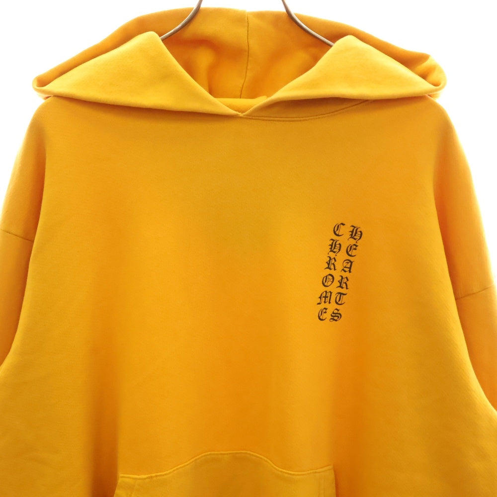 CHROME HEARTS(クロムハーツ) SWTSHRT PLVR スリーブロゴプリントプルオーバーパーカー フーディ マスタード