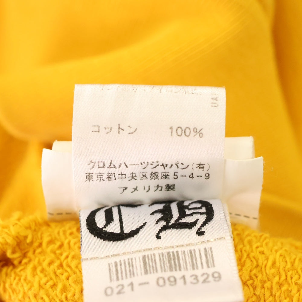 CHROME HEARTS(クロムハーツ) SWTSHRT PLVR スリーブロゴプリントプルオーバーパーカー フーディ マスタード