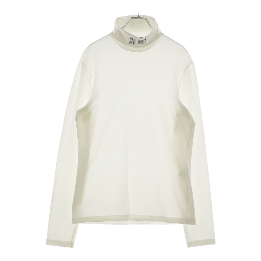 VTMNTS(ブイティーエムエヌティーエス) Jersey Barcode Turtleneck VL12TR560W ジャージ バーコード タートルネック長袖Tシャツ ロングスリーブ ロンT ホワイト