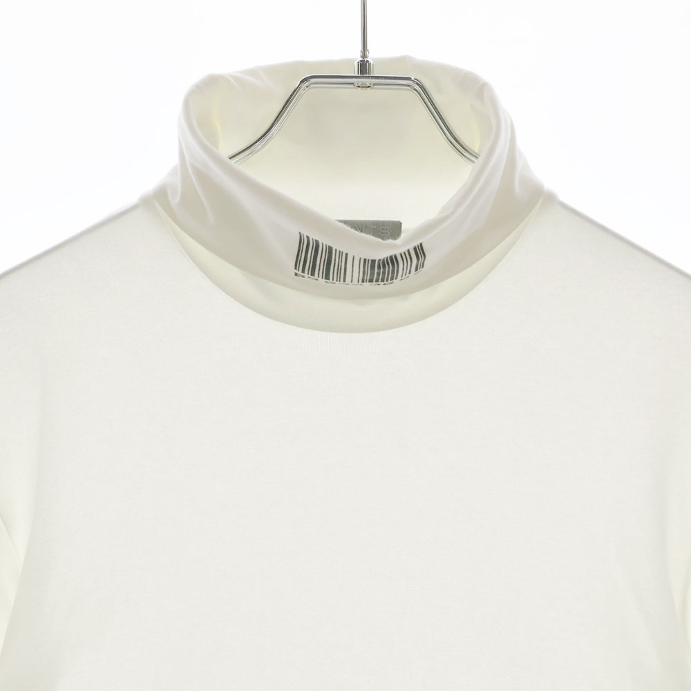 VTMNTS(ブイティーエムエヌティーエス) Jersey Barcode Turtleneck VL12TR560W ジャージ バーコード タートルネック長袖Tシャツ ロングスリーブ ロンT ホワイト