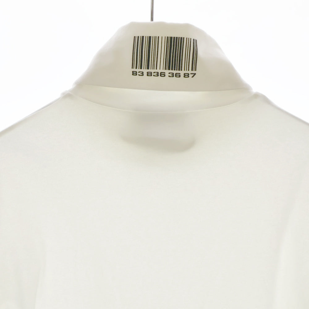 VTMNTS(ブイティーエムエヌティーエス) Jersey Barcode Turtleneck VL12TR560W ジャージ バーコード タートルネック長袖Tシャツ ロングスリーブ ロンT ホワイト