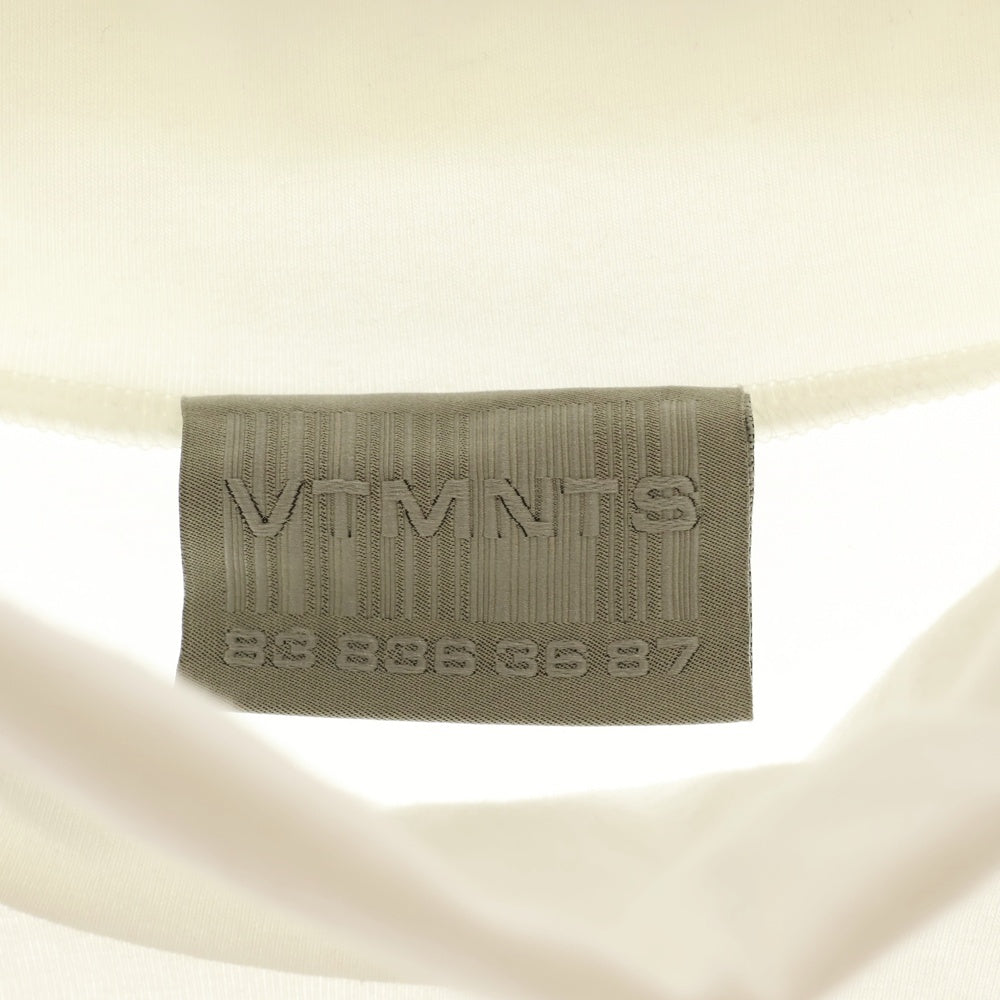 VTMNTS(ブイティーエムエヌティーエス) Jersey Barcode Turtleneck VL12TR560W ジャージ バーコード タートルネック長袖Tシャツ ロングスリーブ ロンT ホワイト
