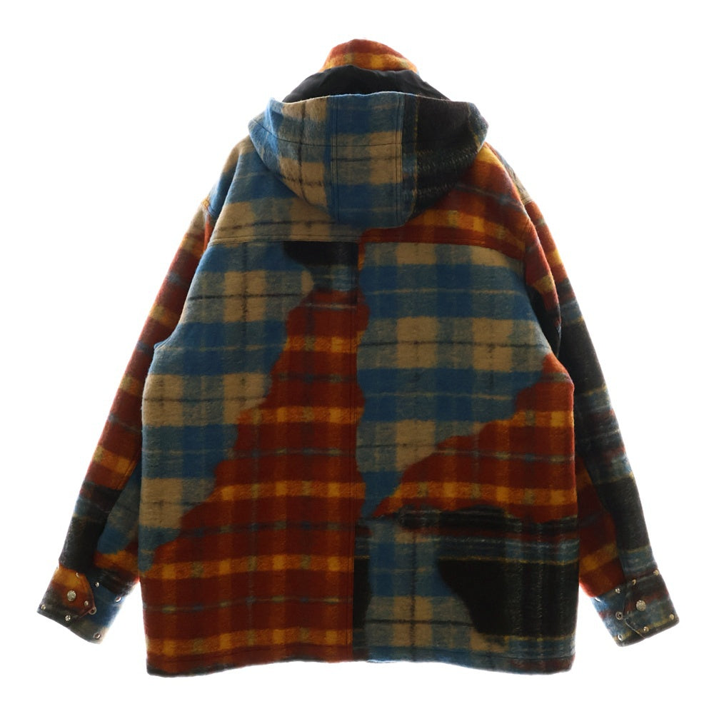 BLUEMARBLE(ブルーマーブル) Studded tartan wool parka スタッズタータンチェックウールコート マルチカラー