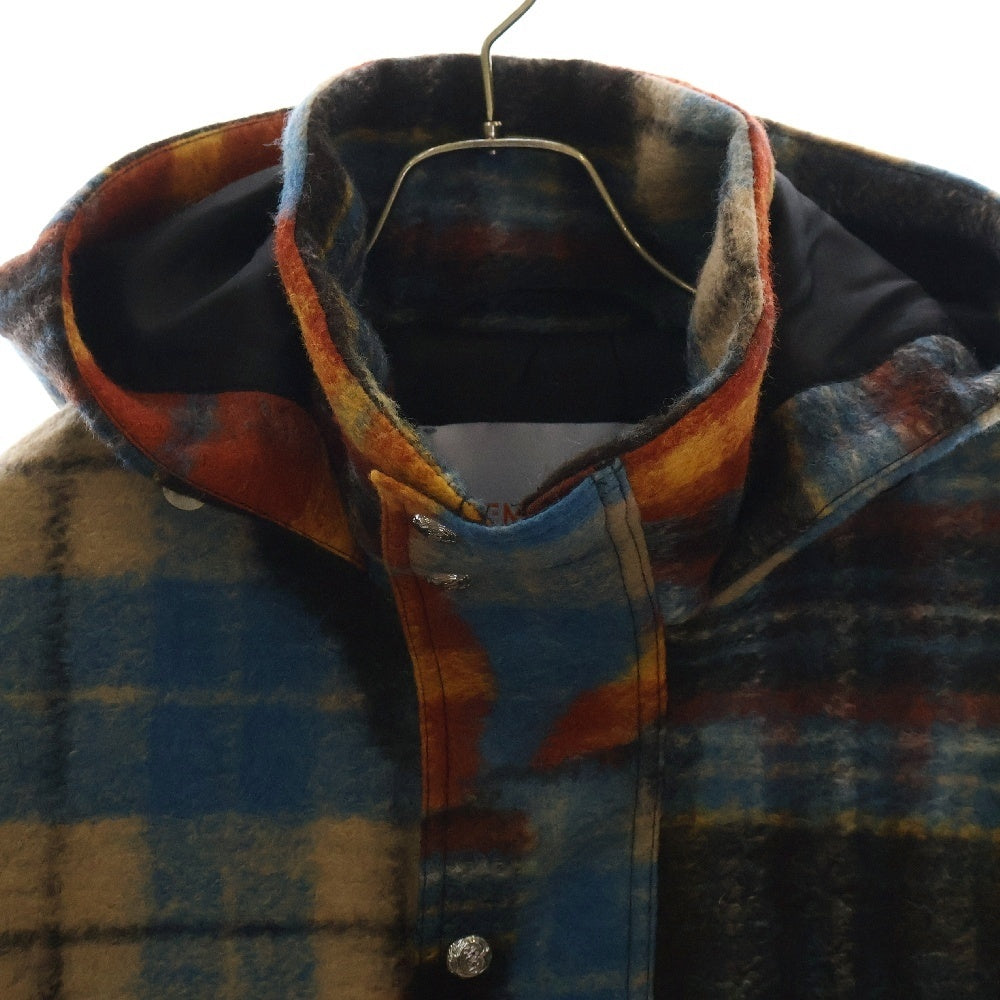 BLUEMARBLE(ブルーマーブル) Studded tartan wool parka スタッズタータンチェックウールコート マルチカラー