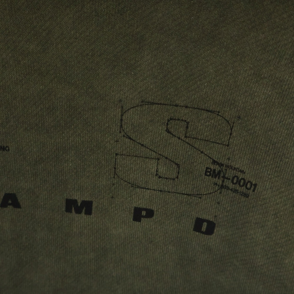 STAMPD(スタンプド) Mountain Oiled Wash Transit Hoodie Army Oil Wash sla-m3271hd-aow ロゴ ウォッシュ加工 プルオーバーパーカー フーディ グリーン