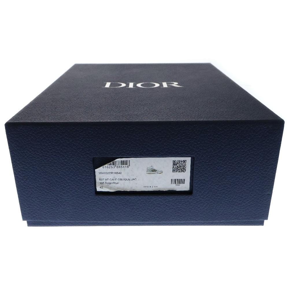 DIOR(ディオール) B27 CALF OBLIQUE JAC 3SH132ZIR スムースカーフスキン オブリーク ベルクロ ミッドカットスニーカー グレー/ホワイト