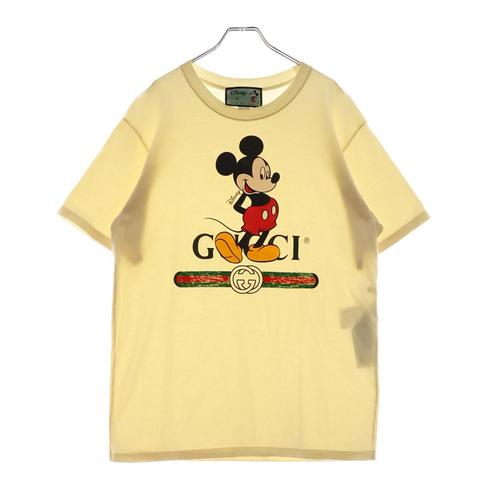 GUCCI(グッチ) 20SS ×Disney Mickey Print Tee 565806 XJB66 ×ディズニー プリント クルーネック半袖Tシャツカットソー アイボリー