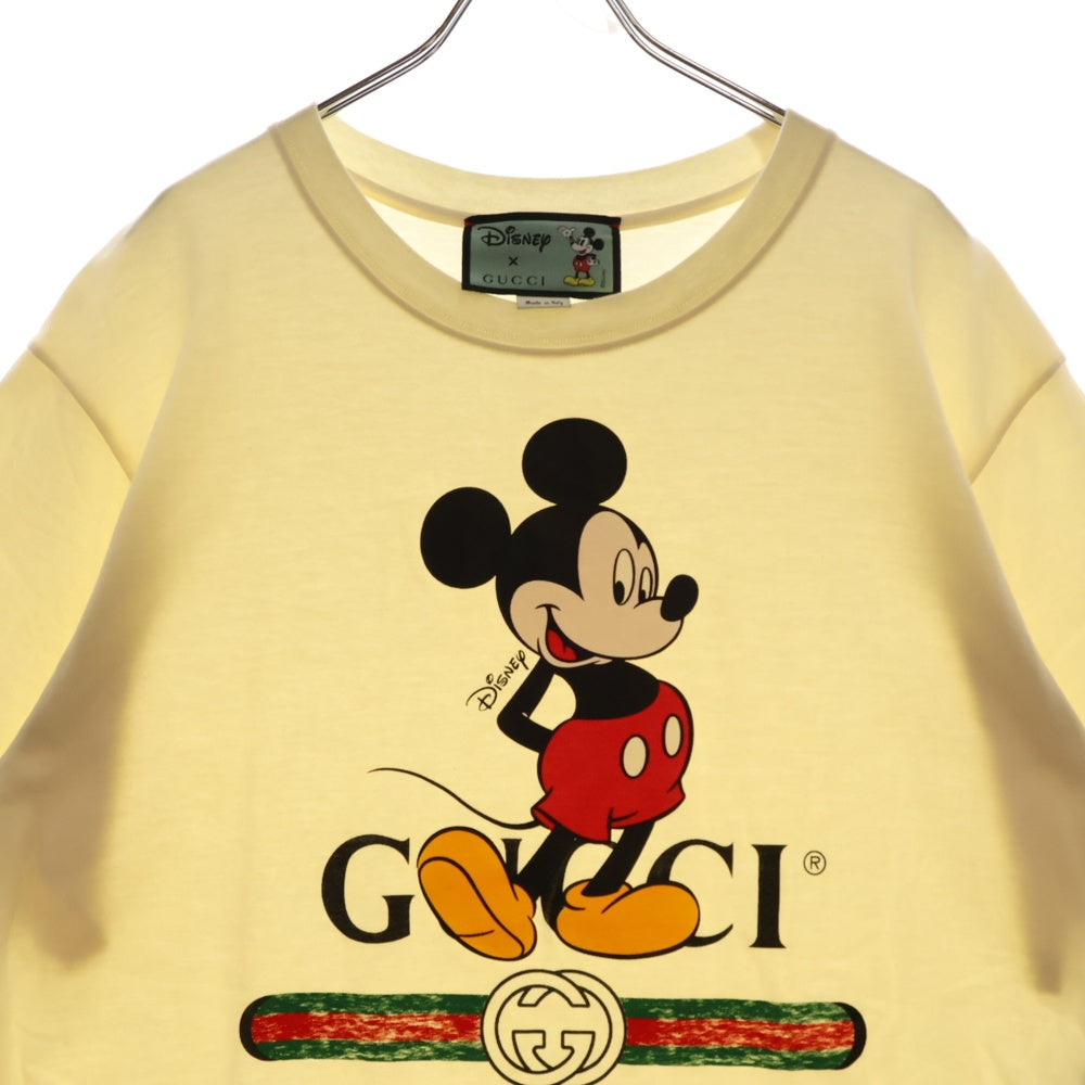 GUCCI(グッチ) 20SS ×Disney Mickey Print Tee 565806 XJB66 ×ディズニー プリント クルーネック半袖Tシャツカットソー アイボリー