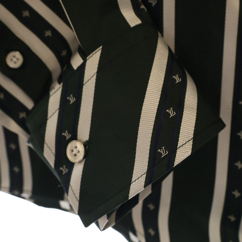 LOUIS VUITTON(ルイヴィトン) 25SS Logo Silk Shirts RM251MM RBR HSS15W ロゴ シルク 長袖シャツ グリーン