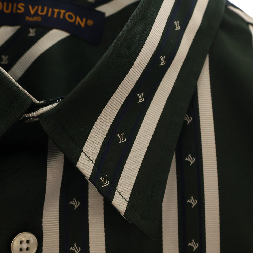 LOUIS VUITTON(ルイヴィトン) 25SS Logo Silk Shirts RM251MM RBR HSS15W ロゴ シルク 長袖シャツ グリーン