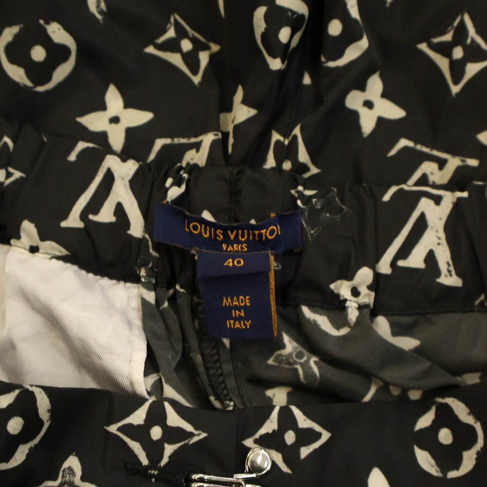 LOUIS VUITTON(ルイヴィトン) 20SS ステンシルエフェクト モノグラムジョギング ナイロンパンツ ブラック RW201W DFU FIPA11