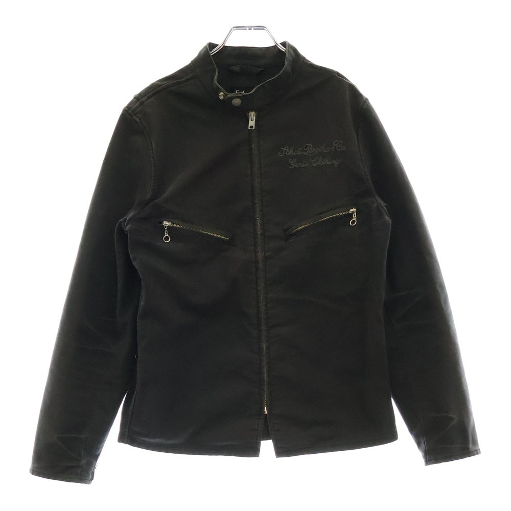 SCHOTT(ショット) Back Logo Zip Denim Jacket バックロゴ刺繍ジップアップデニムジャケット ブラック 3142011