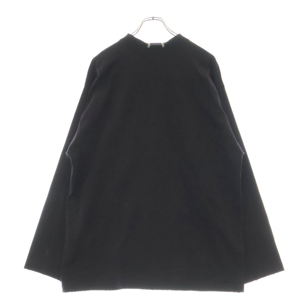 BALENCIAGA(バレンシアガ) 23AW PIERCED ROUND ピアスデザイン 装飾 ダメージ加工 ロングスリーブTシャツ 長袖カットソー ブラック 790599 TPVD4