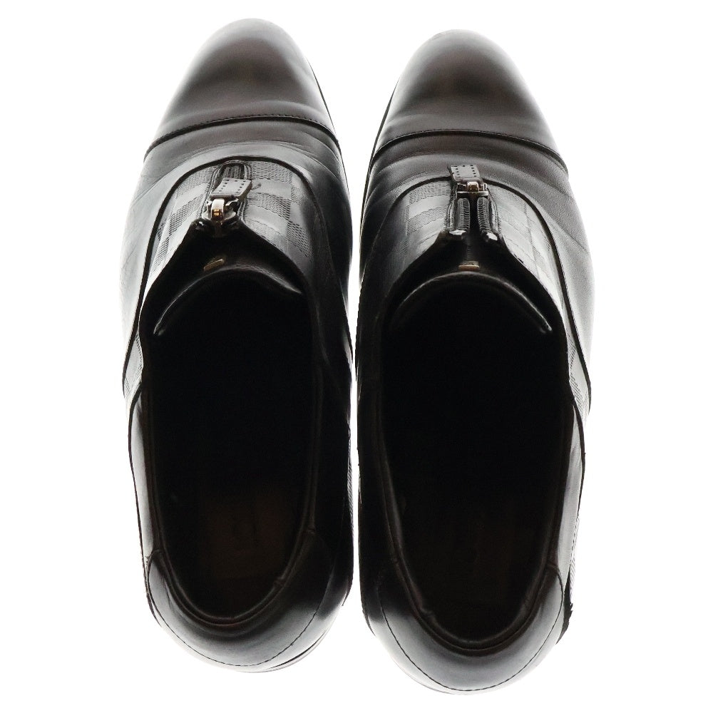 LOUIS VUITTON(ルイヴィトン) Center Zipper Dress Shoes センタージップ ダミエ レザー ドレスシューズ ブラック