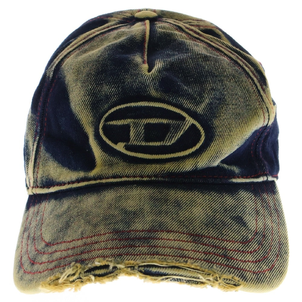 DIESEL(ディーゼル) C-SEYMON A06467 ダメージ ウォッシュ加工デニムキャップ 帽子 インディゴ