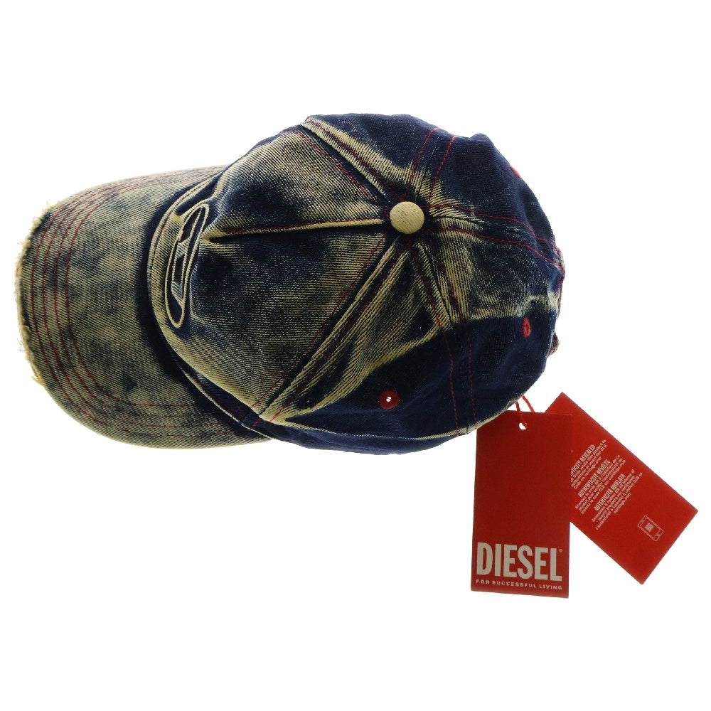 DIESEL(ディーゼル) C-SEYMON A06467 ダメージ ウォッシュ加工デニムキャップ 帽子 インディゴ