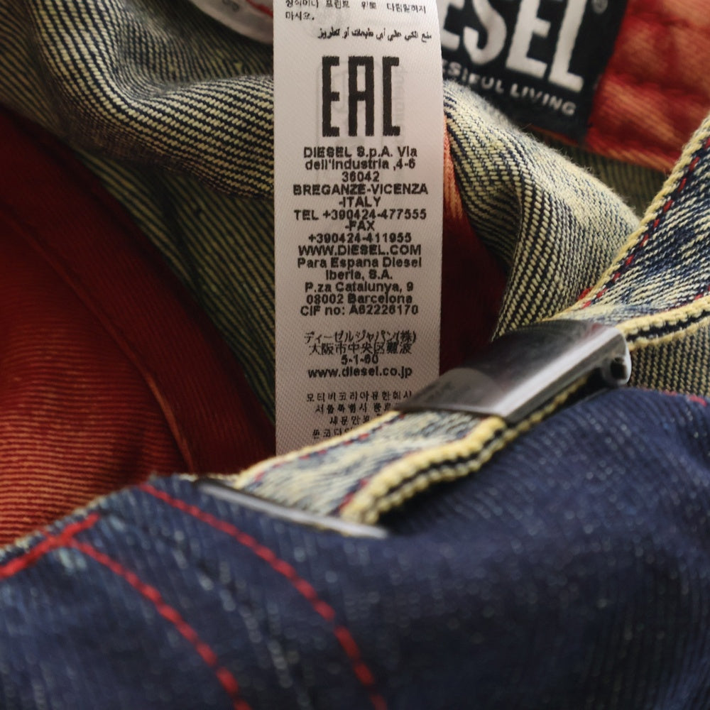 DIESEL(ディーゼル) C-SEYMON A06467 ダメージ ウォッシュ加工デニムキャップ 帽子 インディゴ