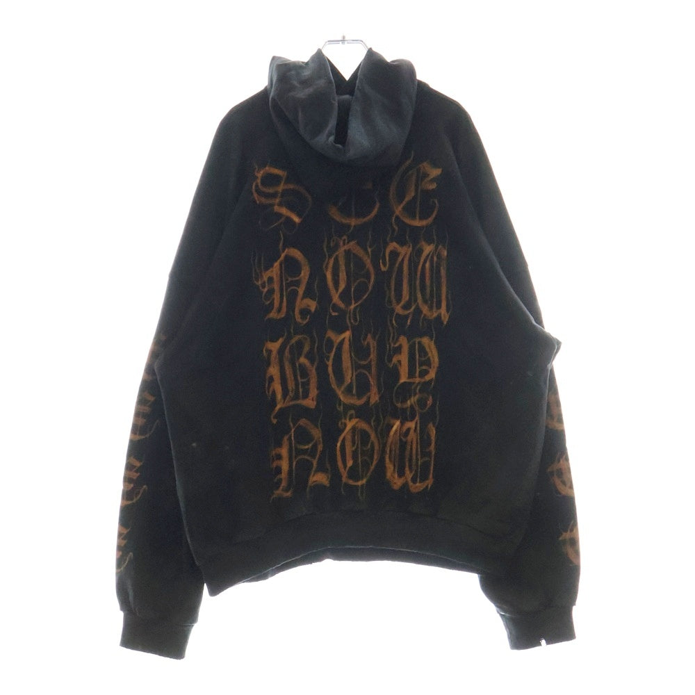 BALENCIAGA(バレンシアガ) 23AW Metal Logo Hoodie メタルロゴ ダメージ加工プルオーバースウェットパーカー フーディー ブラック 739024 TOVD8