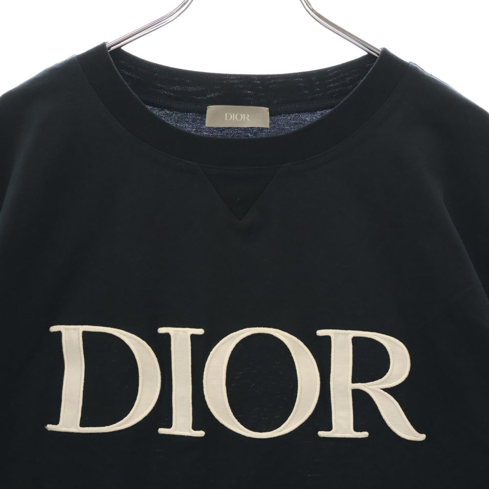 DIOR(ディオール) 21SS LOGO TEE ロゴ刺繍クルーネック半袖Tシャツ 半袖カットソー ネイビー 183J685A0677