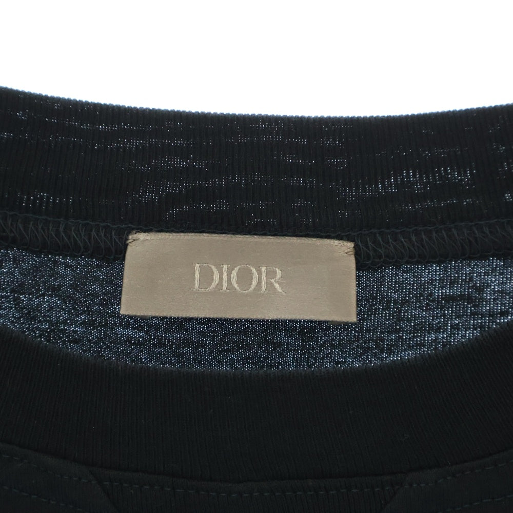 DIOR(ディオール) 21SS LOGO TEE ロゴ刺繍クルーネック半袖Tシャツ 半袖カットソー ネイビー 183J685A0677